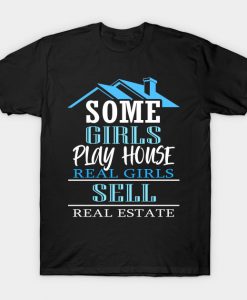 Womens Realtor Gift Print Sell Real Estate Agent Advertising Print T-Shirt AI