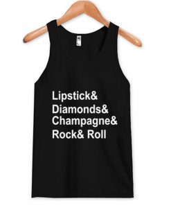 Lipstick and Diamond and Champagne and Rock n Roll Tank Top AI