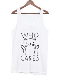 Who Cares Cat Tank Top AI