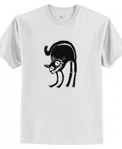 Black Cat T Shirt AI