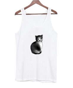 Black Ink Cat Tank Top AI