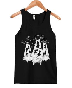 Dinosaur Alien Abduction Tank Top AI