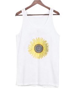 Golden Mandala Sunflower Tank Top AI