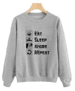 Eat Sleep Anime Repeat Sweatshirt AI