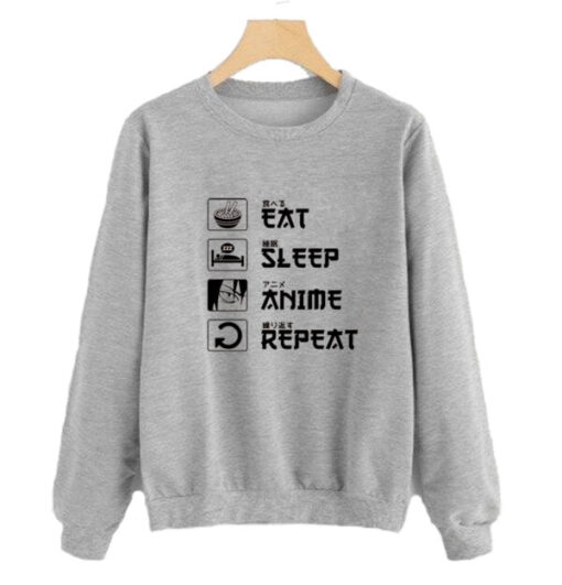 Eat Sleep Anime Repeat Sweatshirt AI