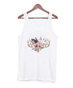 Antlers and flowers tank top AI