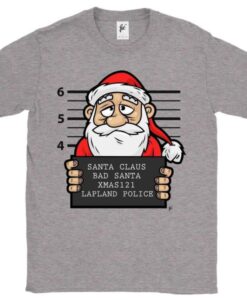 Bad Santa Lapland Police Mugshot Of Santa Claus T Shirt AI