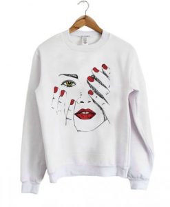 Beautiful Woman Artistic Sketcha Sweatshirt AI