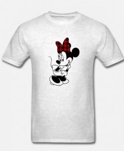 Minnie Mouse with Plaid Bow T Shirt AI