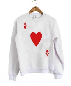 playing card ace of hearts sweatshirt AI
