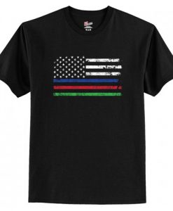 Thin Blue Red Green Line T-Shirt AI