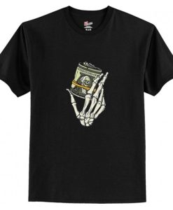 Skeleton Hand Holding A Stack of Money T-Shirt AI