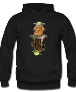 Baby Yoda Water Mirror Reflection Yoda Hoodie AI