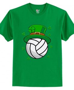 Volleyball St Patricks Day Leprechaun Shamrock T-Shirt AI