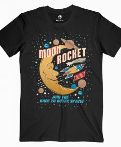 Moon Rocket Vintage T Shirt AI