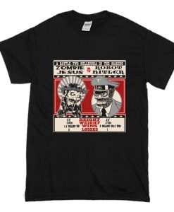 Zombie Jesus VS Robot Hitler T Shirt AI