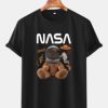 NASA Space Bear Print T-Shirt AI