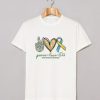 Peace love t21 down syndrome awareness T Shirt AI