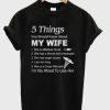 5 Things About My Wife T-Shirt AI